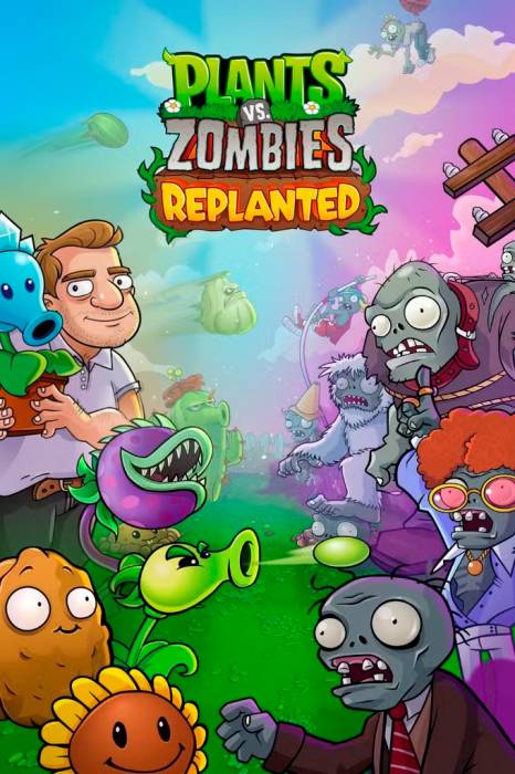 Обложка игры "Plants vs. Zombies: Replanted" с лицом...